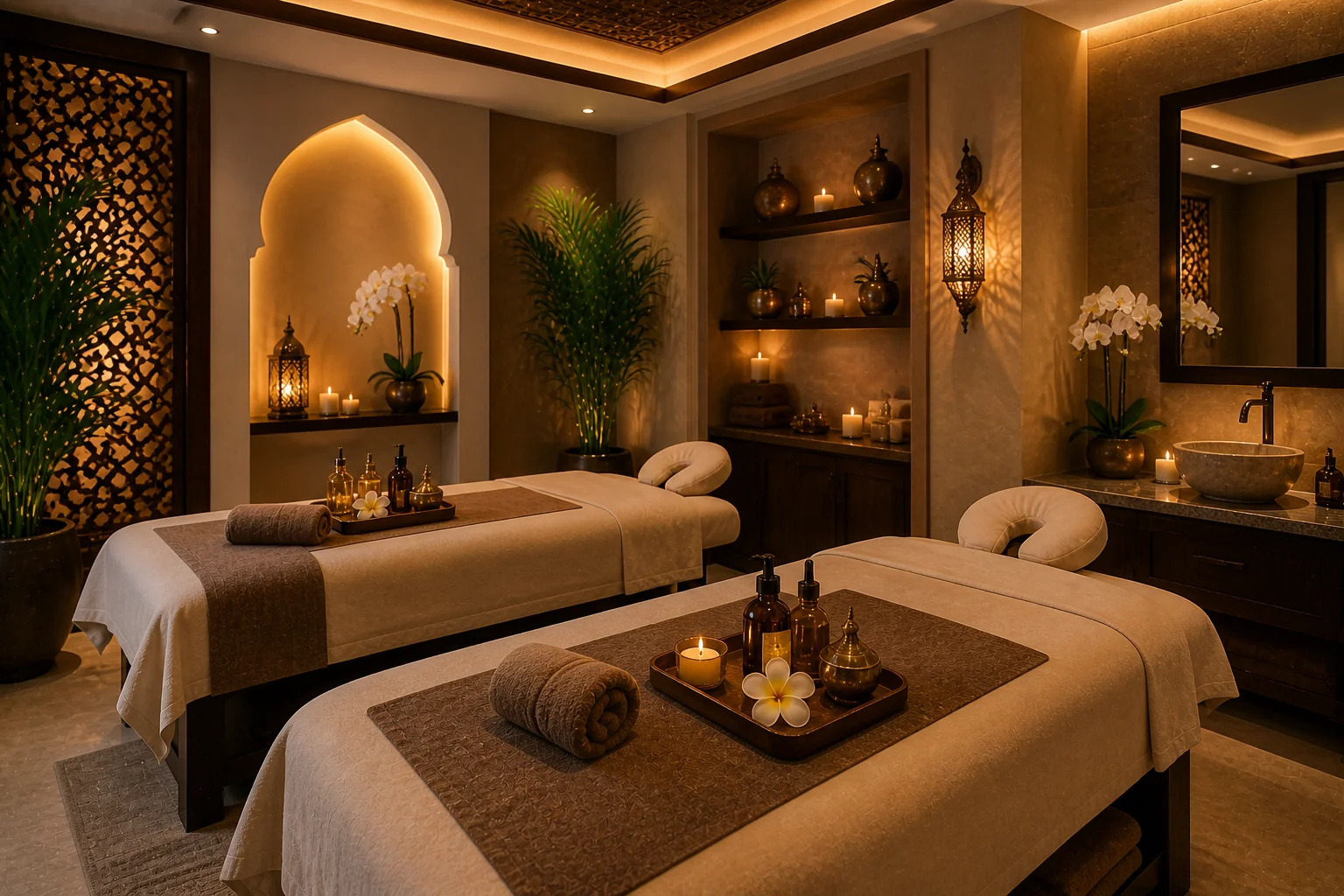Serene massage treatment room at Sapphire Spa